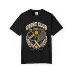 Court Club Pickleball T-Shirt — Vintage Paddle & Racket Graphic