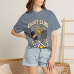 Court Club Pickleball T-Shirt — Vintage Paddle & Racket Graphic