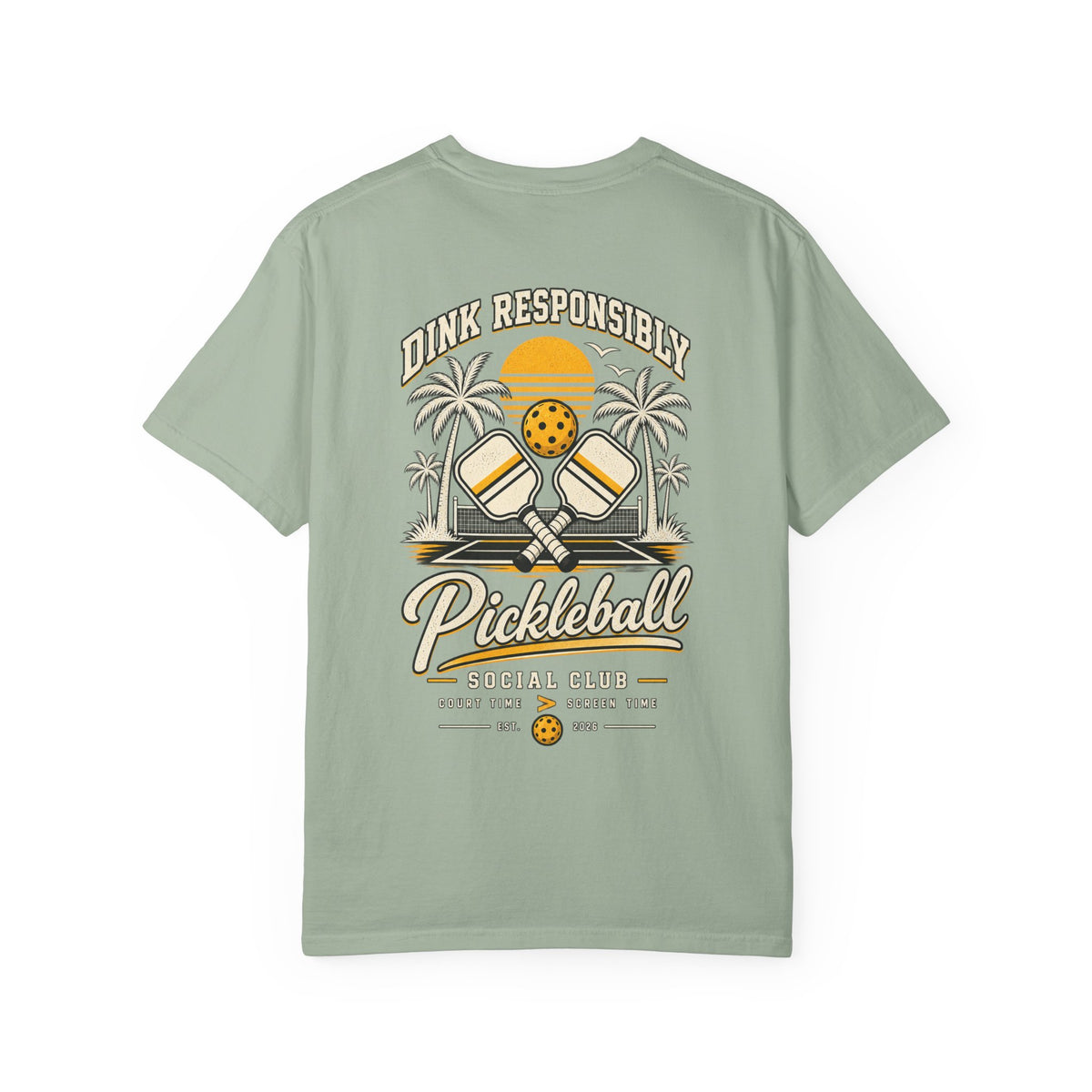 Pickleball T-Shirt - "Dink Responsibly" Beach Paddle Tee