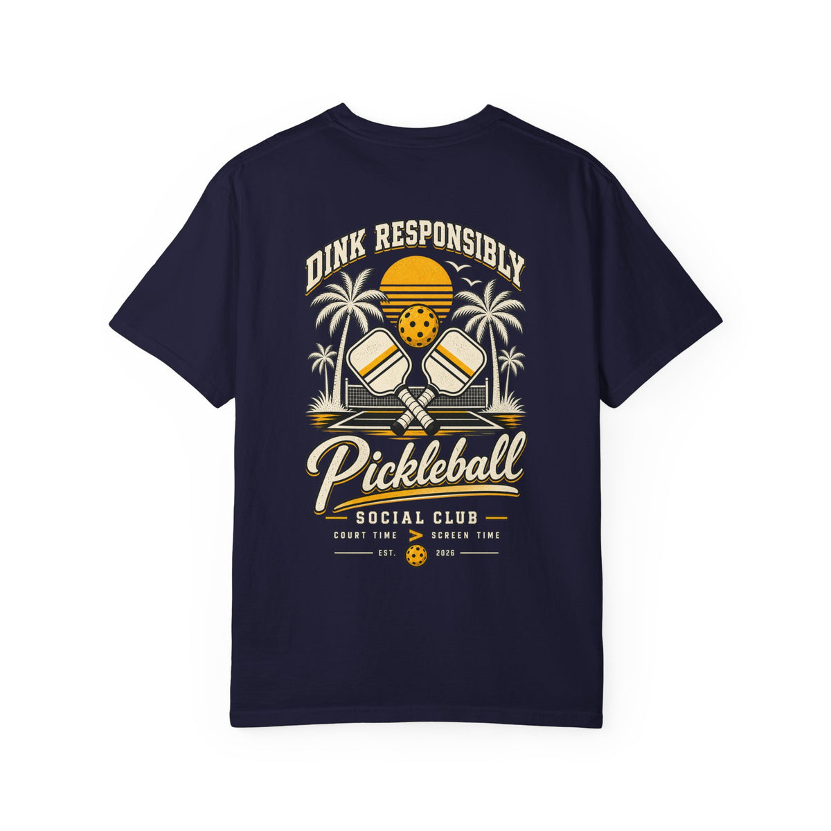 Pickleball T-Shirt - "Dink Responsibly" Beach Paddle Tee