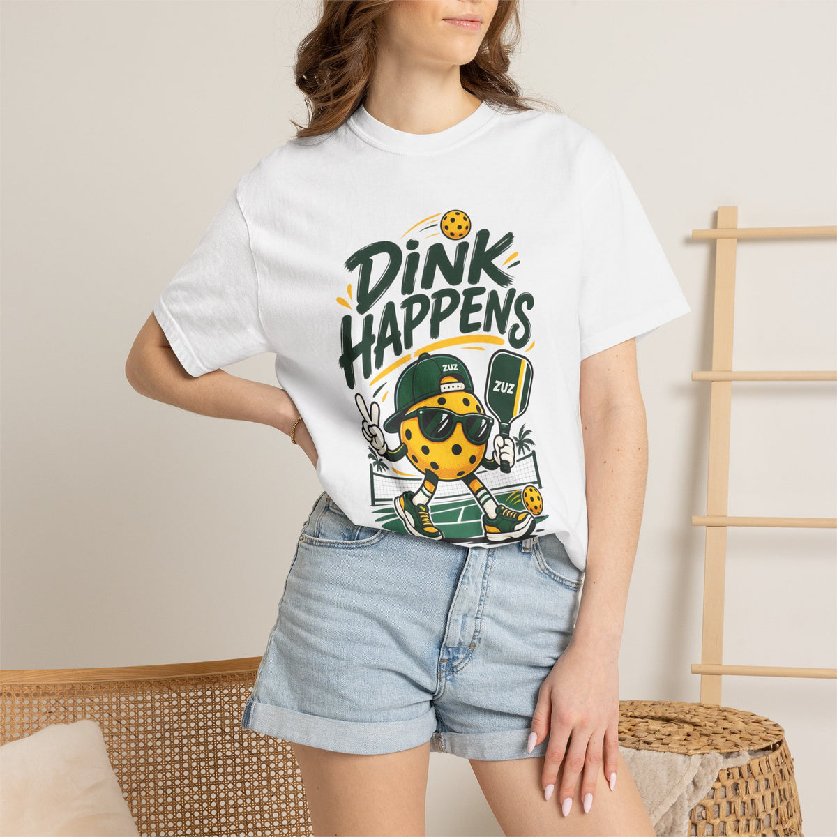 T-Shirt — "Dink Happens" Pickleball Graphic Tee (Just Dink It)