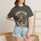 Court Club Pickleball T-Shirt — Vintage Paddle & Racket Graphic