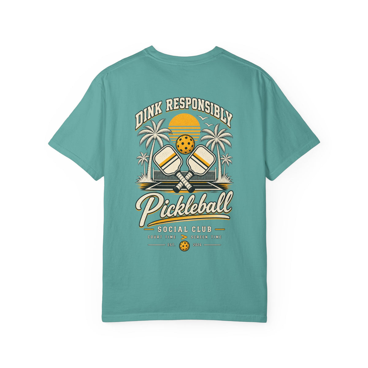 Pickleball T-Shirt - "Dink Responsibly" Beach Paddle Tee