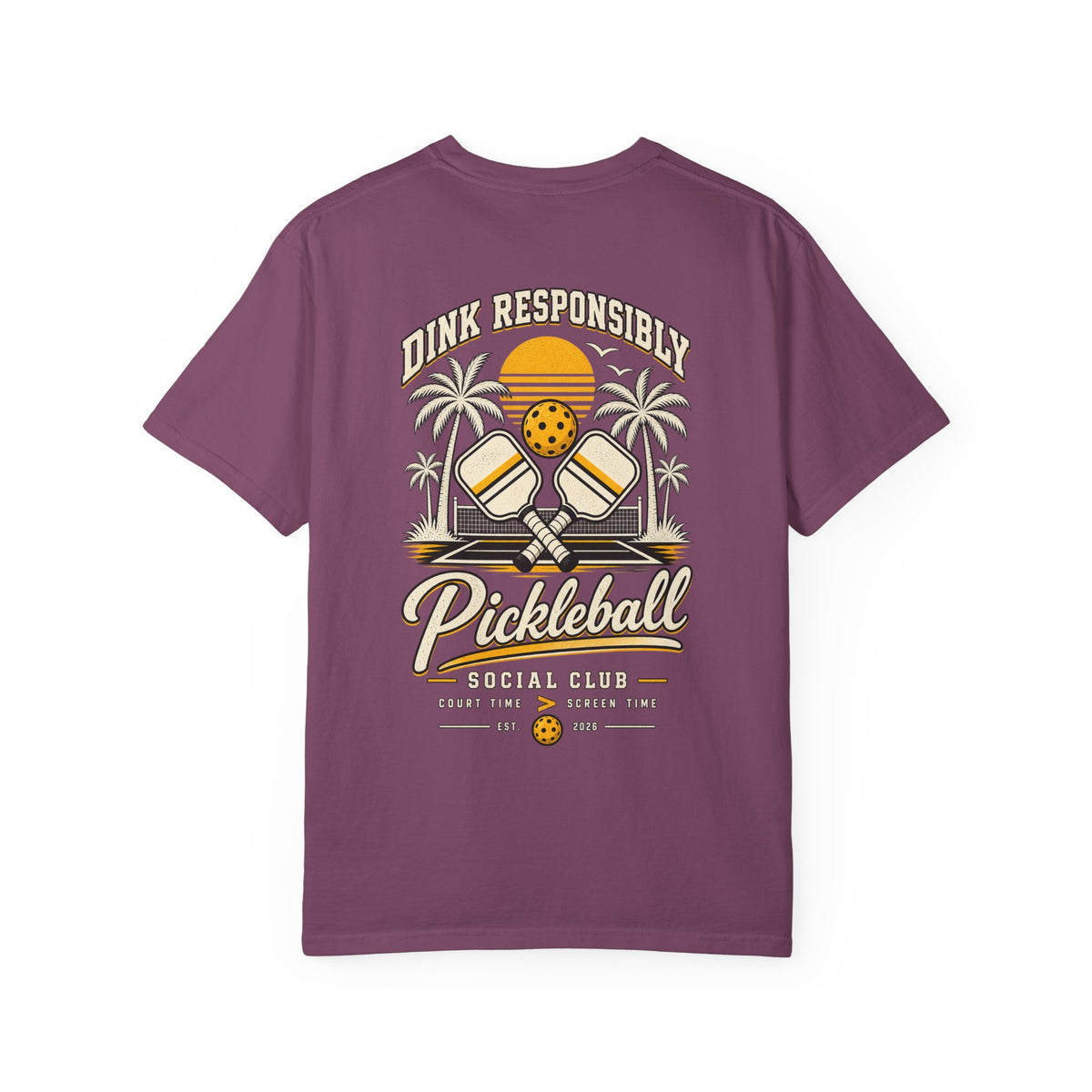 Pickleball T-Shirt - "Dink Responsibly" Beach Paddle Tee