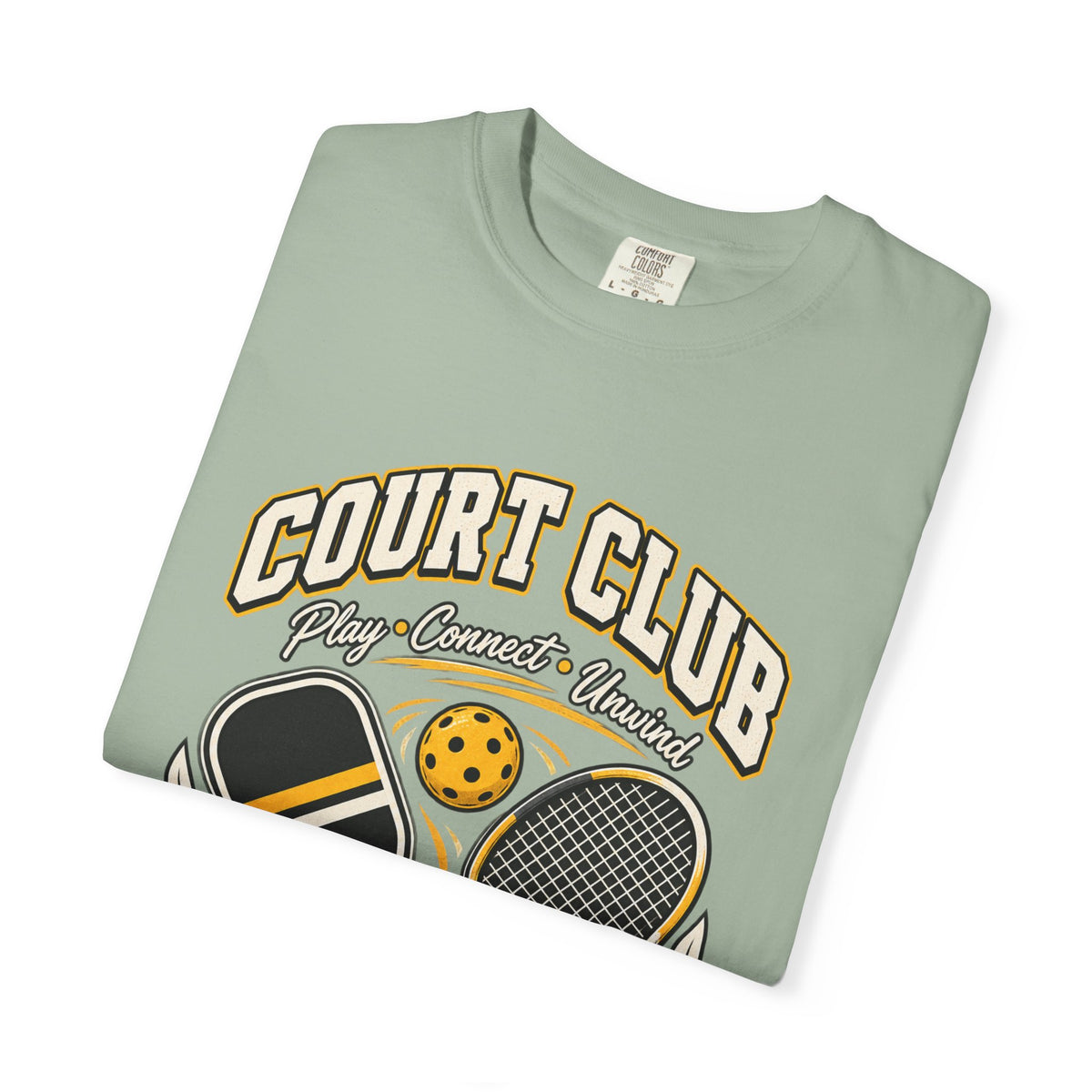 Court Club Pickleball T-Shirt — Vintage Paddle & Racket Graphic