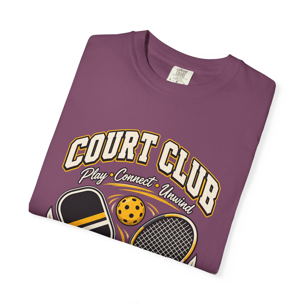 Court Club Pickleball T-Shirt — Vintage Paddle & Racket Graphic
