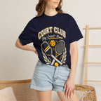 Court Club Pickleball T-Shirt — Vintage Paddle & Racket Graphic