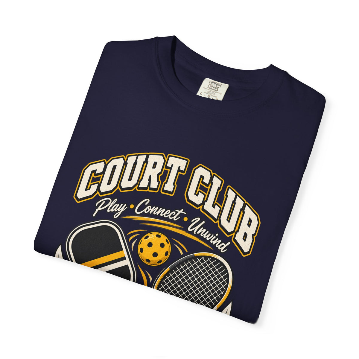 Court Club Pickleball T-Shirt — Vintage Paddle & Racket Graphic