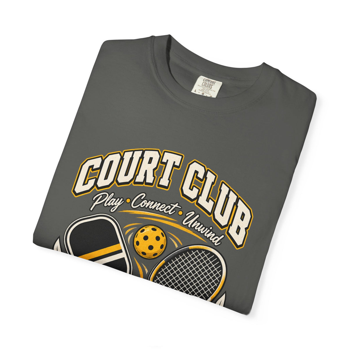 Court Club Pickleball T-Shirt — Vintage Paddle & Racket Graphic