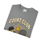 Court Club Pickleball T-Shirt — Vintage Paddle & Racket Graphic