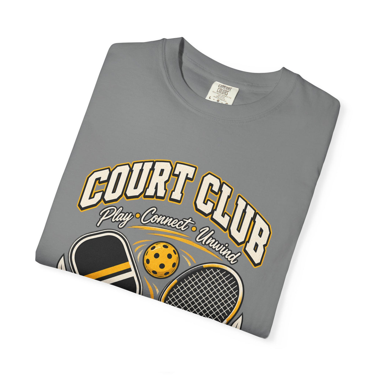 Court Club Pickleball T-Shirt — Vintage Paddle & Racket Graphic